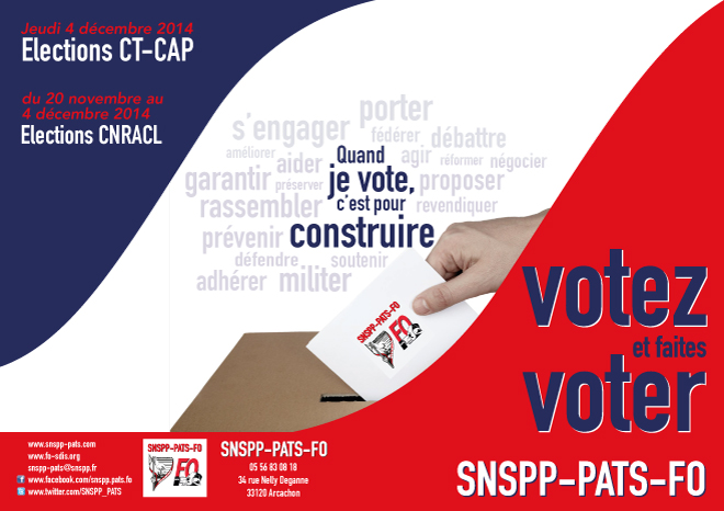 Votez et faites voter SNSPP-PATS-FO