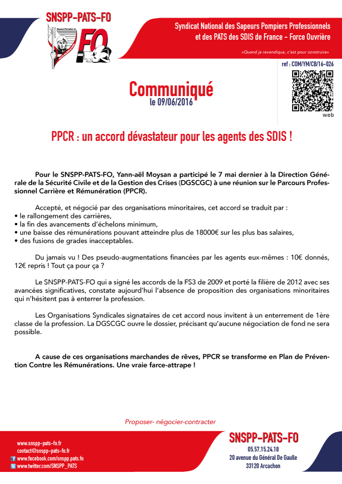 PPCR : un accord dévastateur pour les agents des SDIS !