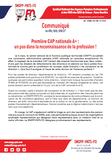 Première CAP nationale A+ : un pas dans la reconnaissance de la profession !