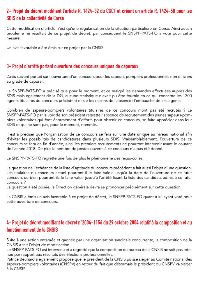 Compte-rendu de la séance plénière   de la CNSIS du 23 juin 2017